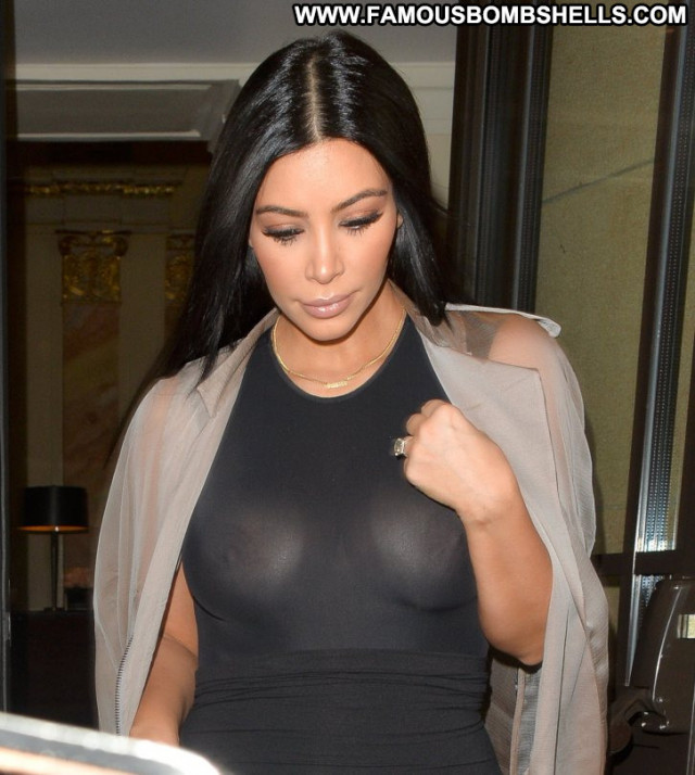 Kim Kardashian Candids Celebrity Babe See Through Posing