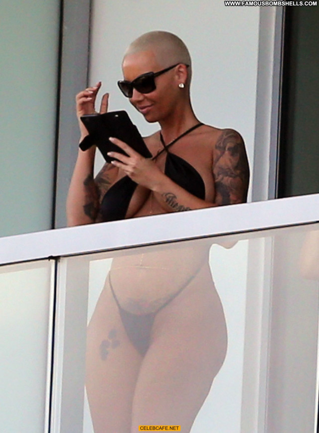 Amber Rose No Source Posing Hot Celebrity Hot Ass Hotel Balcony Big