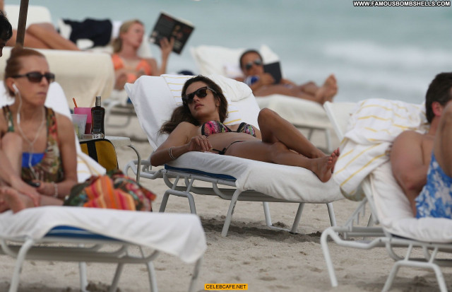 Alessandra Ambrosio Miami Beach Celebrity Babe Beautiful Posing Hot