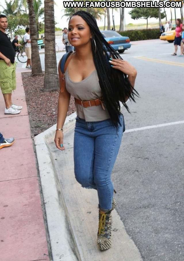 Christina Milian Celebrity Jeans Beautiful Paparazzi Posing Hot Babe