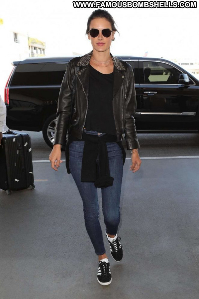 Alessandra Ambrosio No Source Beautiful Leather Celebrity Paparazzi