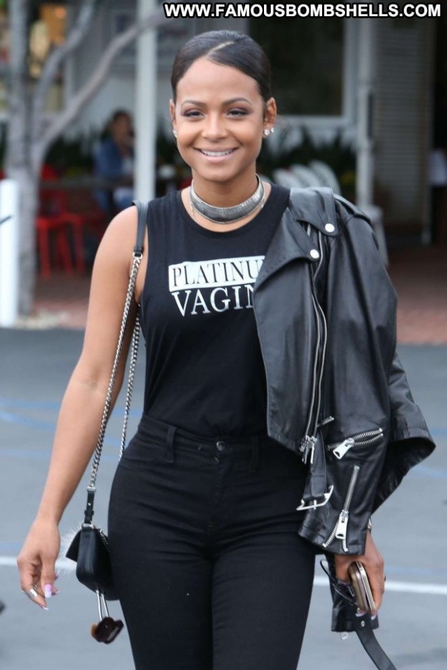 Christina Milian Los Angeles Paparazzi Posing Hot Angel Black