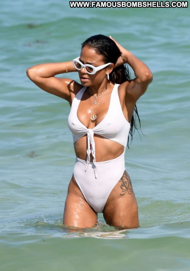 Christina Milian The Beach Swimsuit Babe Paparazzi Beautiful Posing